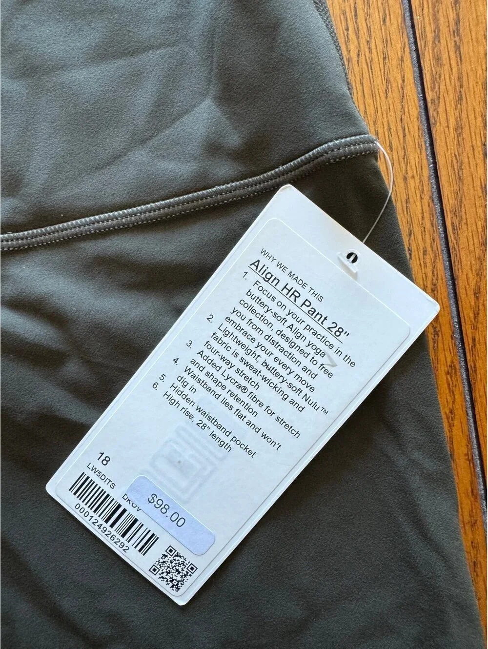 Lululemon Align High Rise 28” Dark Olive Size 18 NWT
